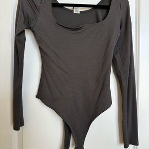 Women's Long Sleeve Bodysuit - Grey